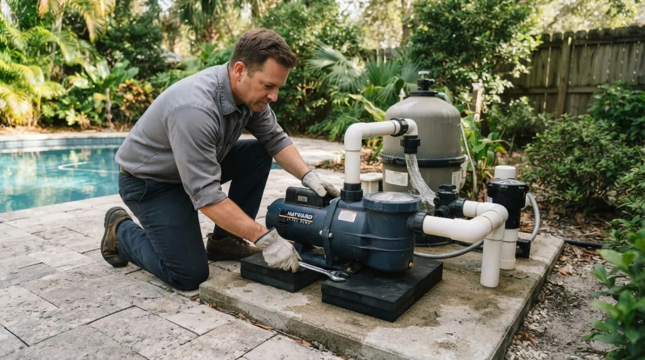 How to Quiet Pool Pump Vibration pool equipment image