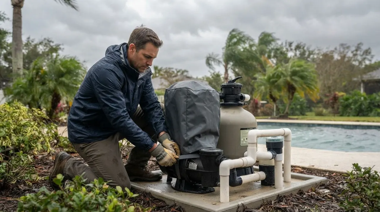 How to Protect Pool Equipment During a Storm pool equipment image