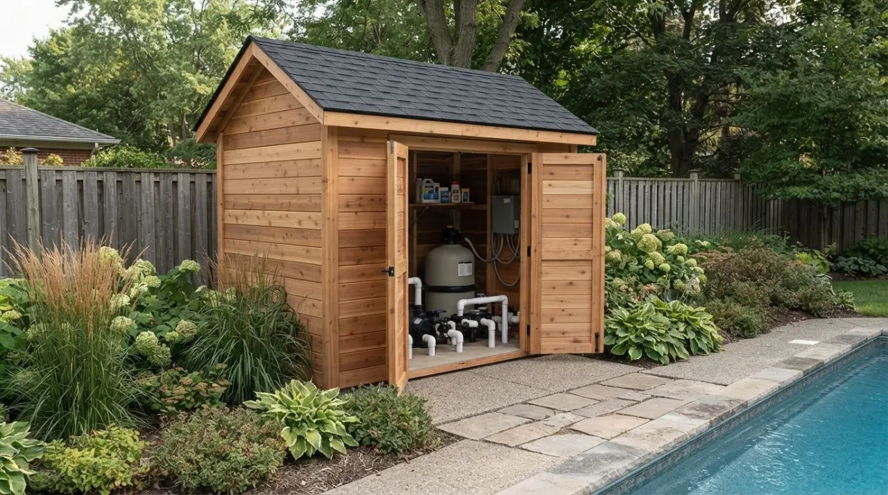 Pool Pump Sheds pool equipment image
